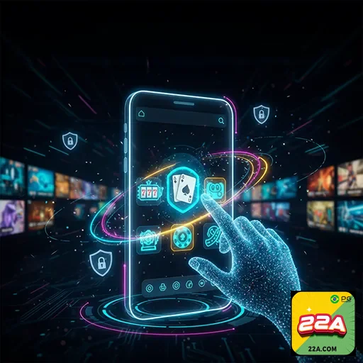 Imagem do App 06 no site 22a, destacando funcionalidades e interface do aplicativo.